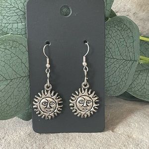 Silver sun earrings